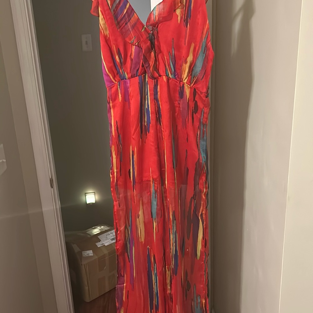 Multicolored Luxxel Dress…Sheer at the bottom